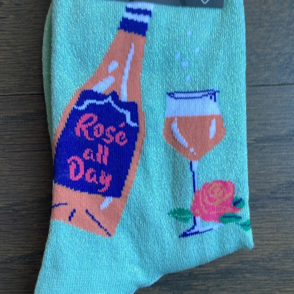 Sock It To Me Rosé Shimmer Crew Socks